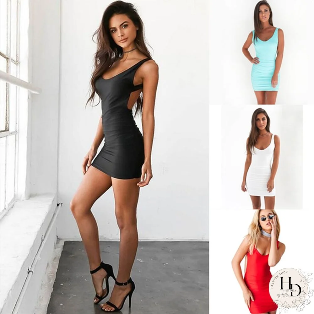 Women Sexy Tank Backless Slim Short Skirt Bandage Club Dresses