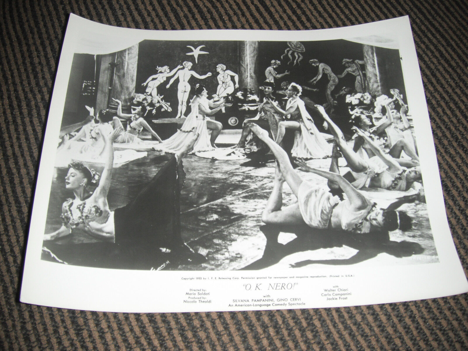 OK Nero Chiari Pampanini Cervi B&W 8x10 Promo Photo Poster painting Original Lobby 1953 Dancing