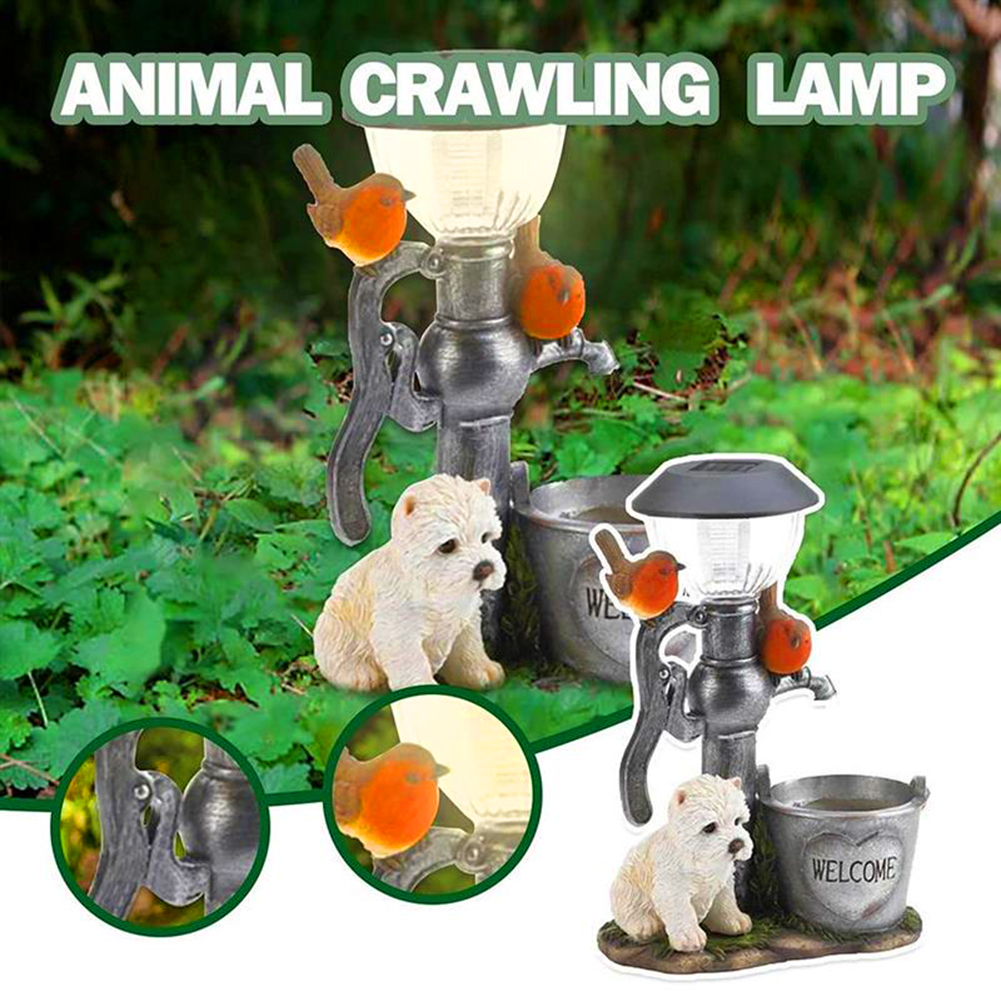 

LED Solar Light Little Animal Sculpture Resin Statue Lamp Garden Ornament, 501 Original