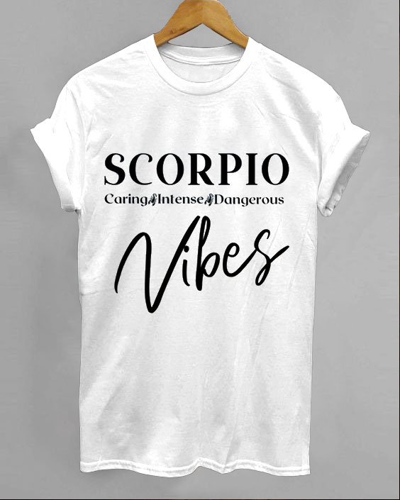 Scorpio Vibes Letter Crew Neck Unisex Short Sleeve Tshirt