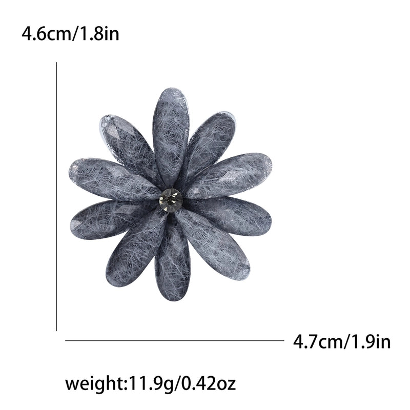Minimalist Pin Flower Alloy Inlay Acrylic Women’s Brooches