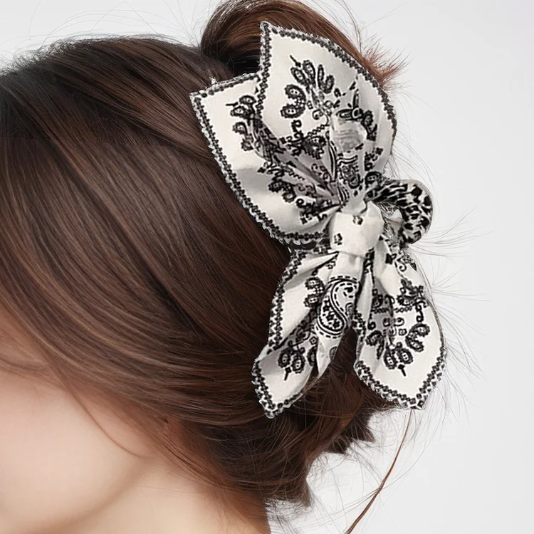Retro Classic Flower Bow Hairpin Hrabber