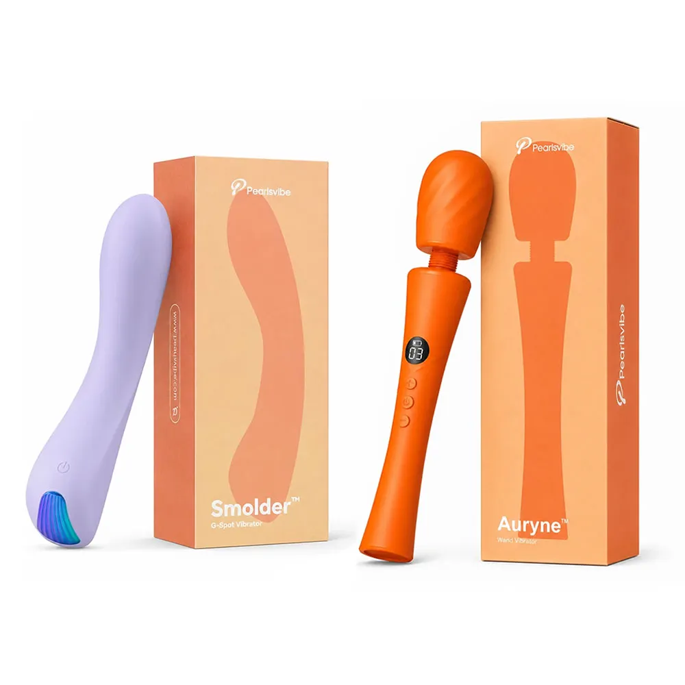 Curves & Rumbles Set - Pearlsvibe&reg; Smolder&reg; G-Spot Vibrator & Auryne&reg; Wand Massager