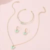 Ensemble de bijoux collier/bracelet/boucles d'oreilles papillon