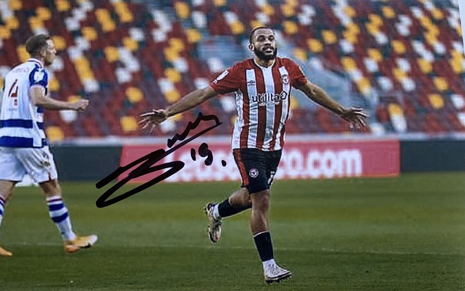 Bryan Mbeumo Genuine Hand Signed Brentford 6X4 Photo Poster painting 2