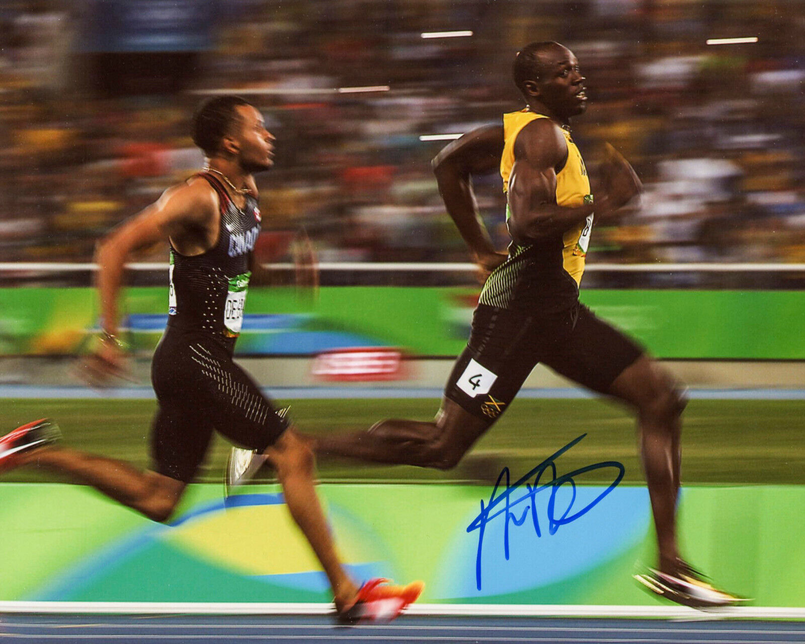 CANADA 100M SPRINTER ANDRE DE GRASSE SIGNED 8x10 Photo Poster painting #1 TOKYO 2020 OLYMPICS