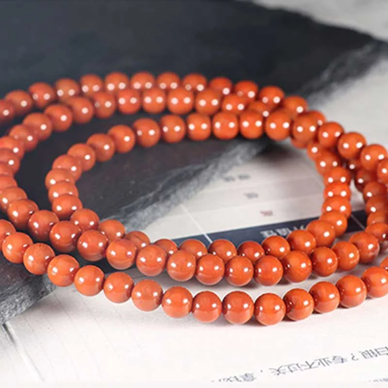 Natural Red Agate 108 Beads Calm Bracelet Mala