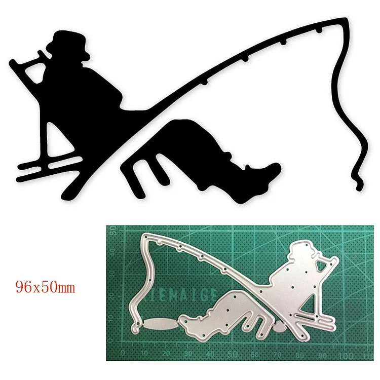 Craft Metal Cutting Dies Cut Die Mold Man Fishing Decoration Scrapbooking Dies Craft Paper Knife Mould Blade Punch Stencils Dies