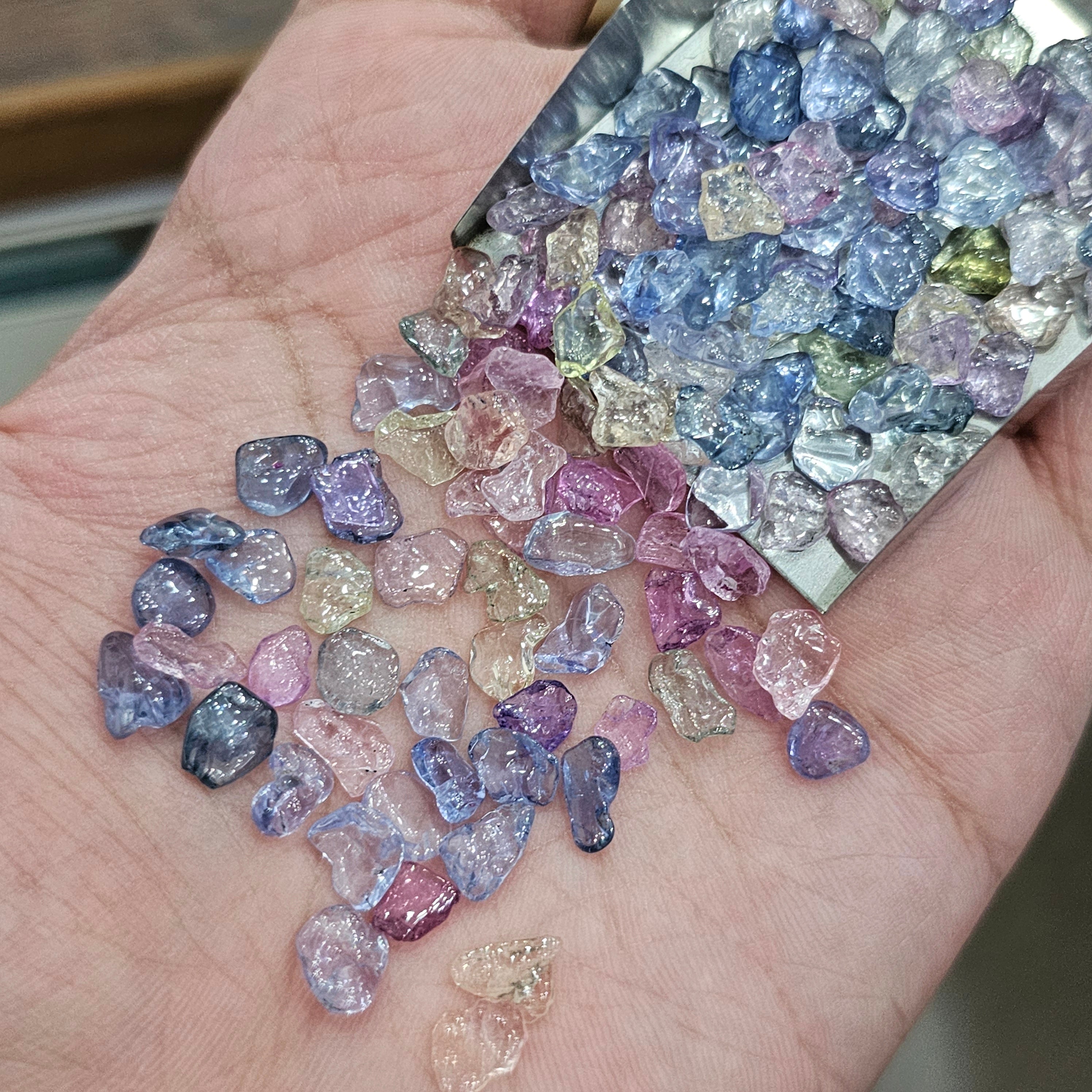 10 Cts Polished Pastel Raw Sapphires | 6-8mm sizes