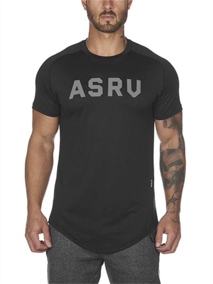 Summer Men's Short-sleeved T-shirt Mesh Quick-drying Breathable T-shirt Men's Fashion Casual Sports Tops