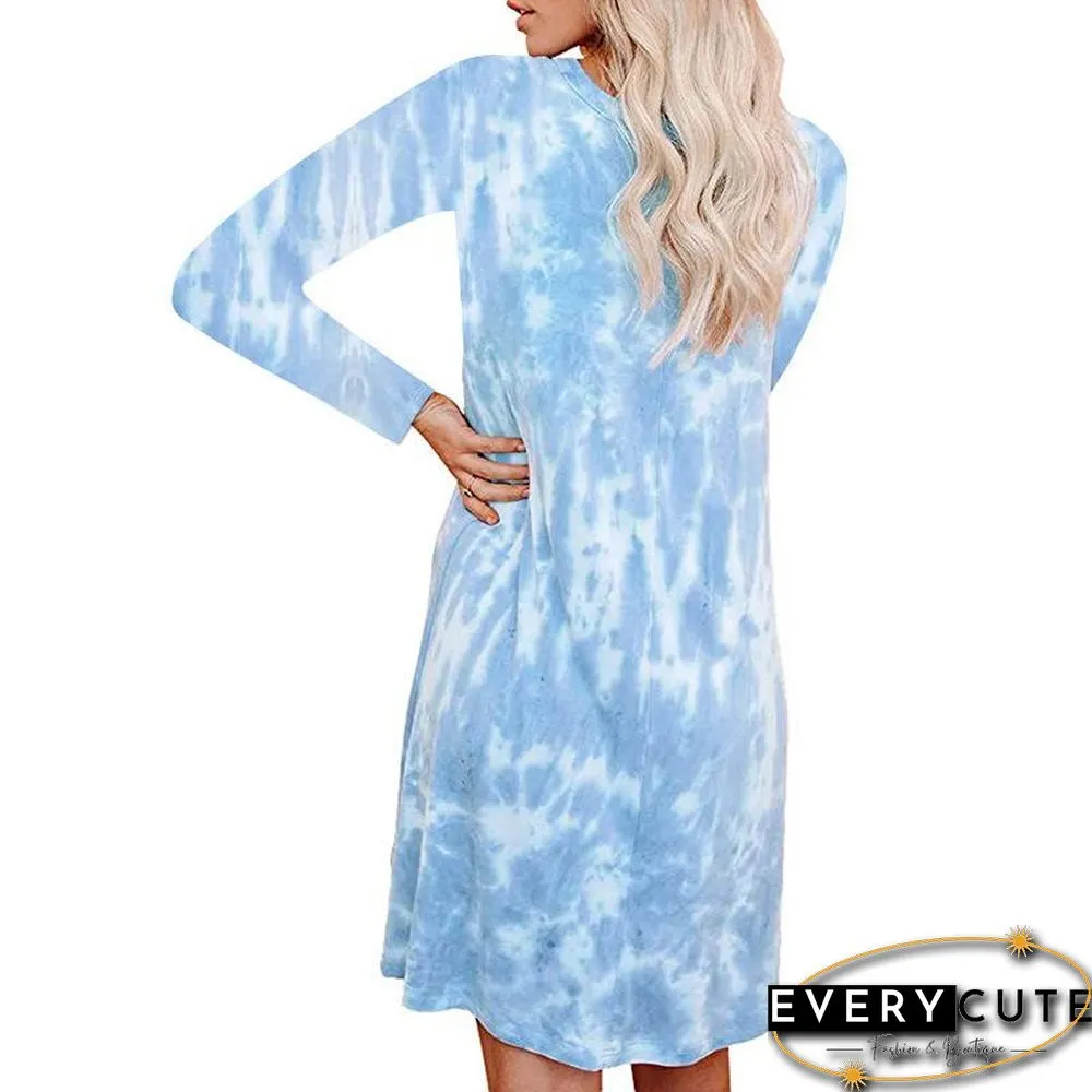 Long Sleeve Printed Shift Dress