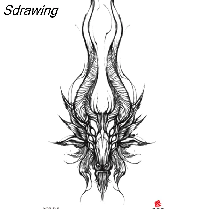 Sdrawing Waterproof Lasting Temporary Tattoo Flower Arm Tattoo Stickers Dark Hot Girl Snake Tiger Lion Fake Tattoo for Women Gifts 328-0