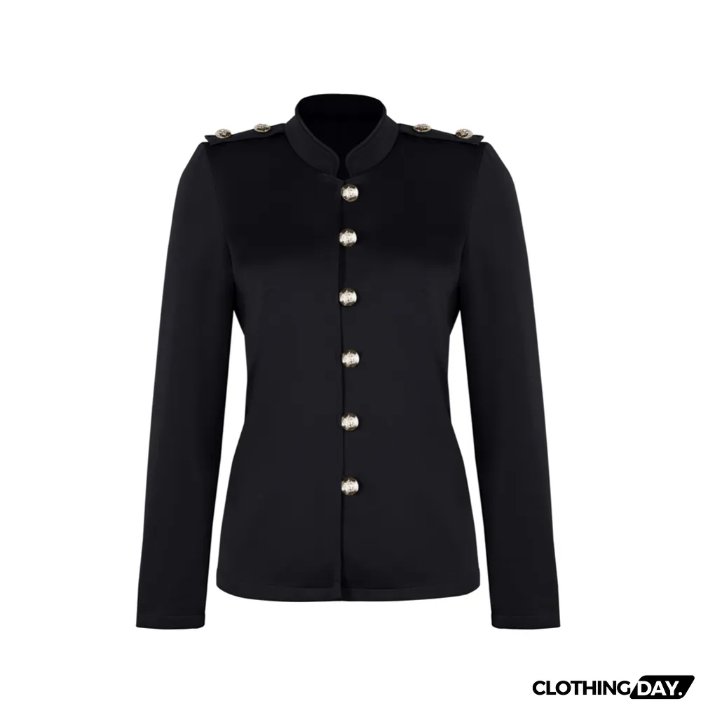 Autumn Solid Plain Button Up Retro Jacket