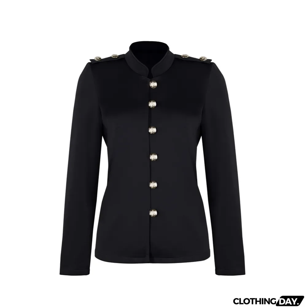 Autumn Solid Plain Button Up Retro Jacket