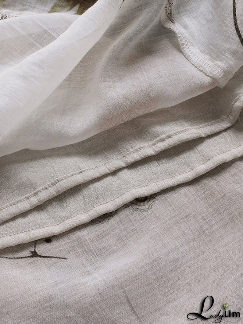 Women's Floral Printed Asymmetric Hem Blouse - Loose Fit, Retro Style