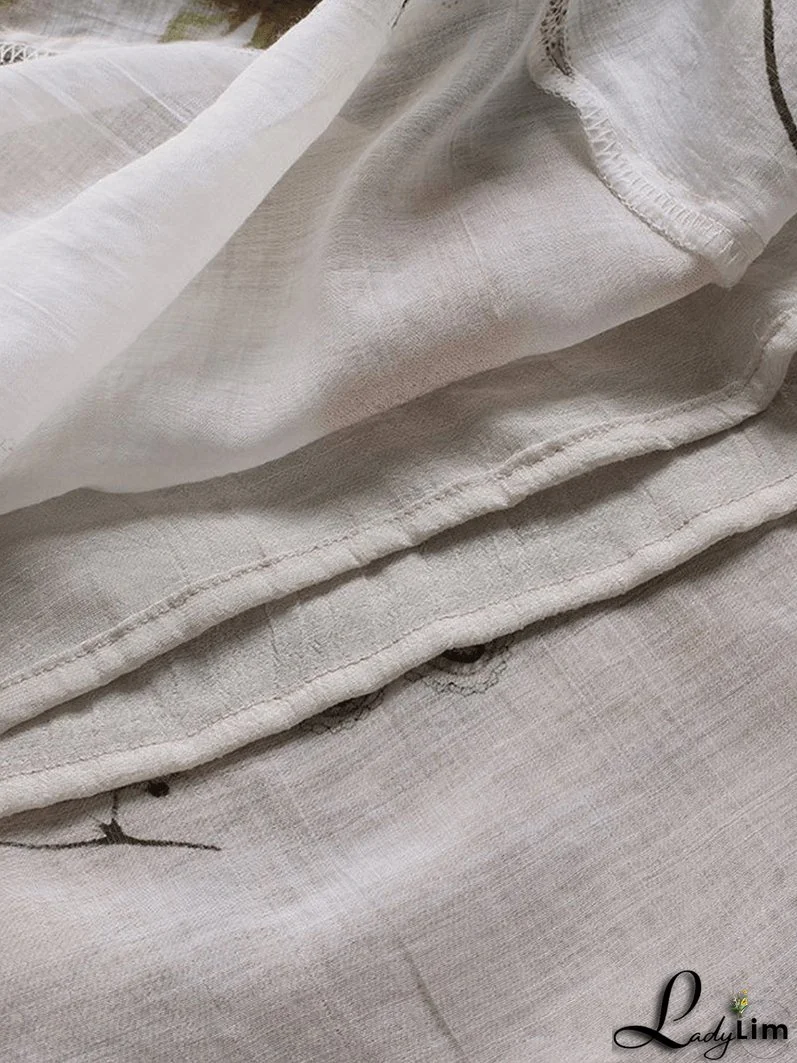 Women's Floral Printed Asymmetric Hem Blouse - Loose Fit, Retro Style