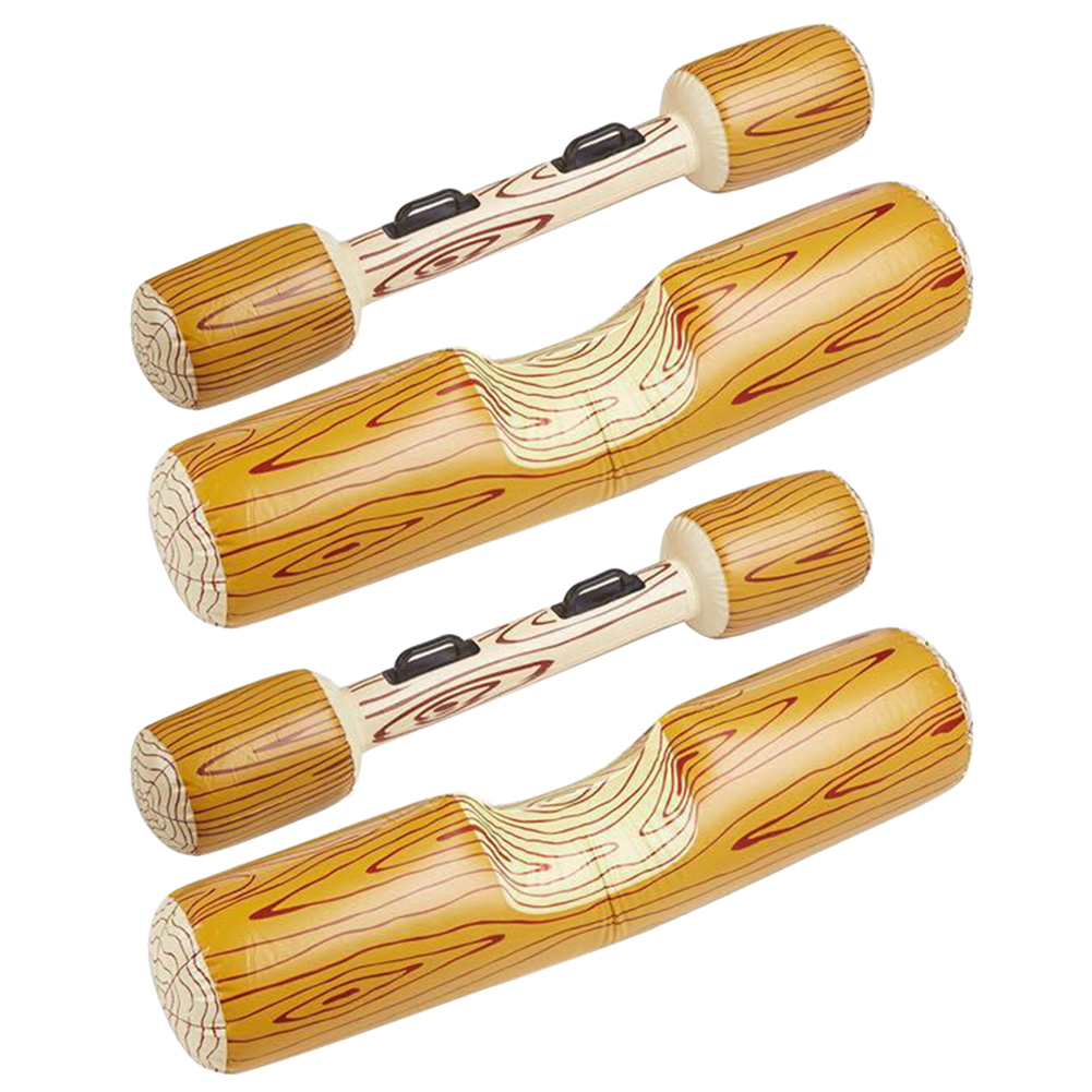 

4pcs/set Wood Pattern Water Sport Toy Swimming Pool Inflatable Floating Row, 501 Original