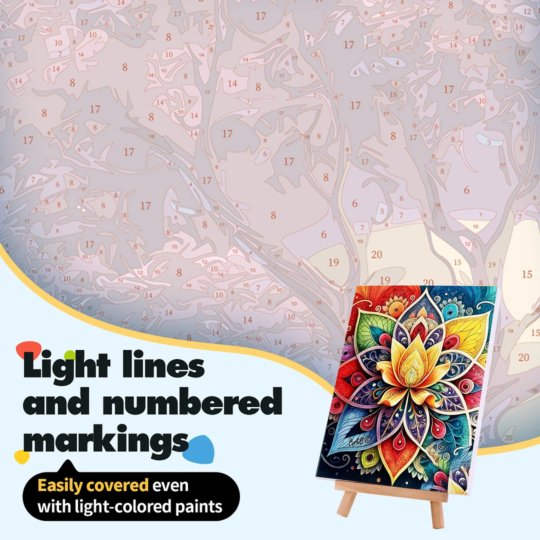 DIY Mandalas Paint by Numbers Kits Drawing Paintwork on Canvas 15.75x19.69inch Without Frame Canvas Oil Painting Number Painting for Beginners Adults Gift Home Wall Decor