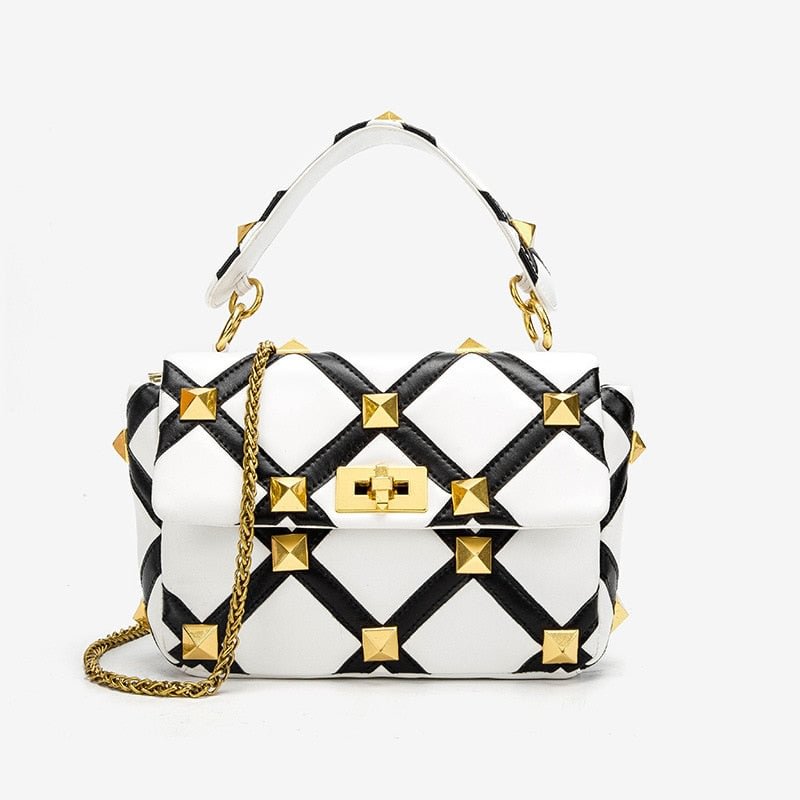 luxury designer brand purses and handbags for women vintage rivet Shoulder Messenger Bag Women's purse Female bag High Quality
