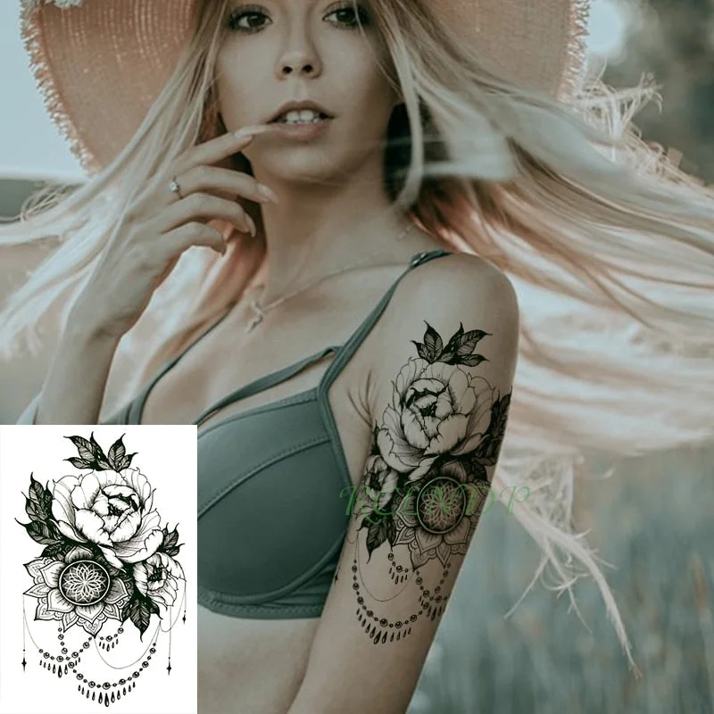 Waterproof Temporary Tattoo cartoon Japanese girl bow Sticker flash tatto fake tatoo large darkness tattoos for women men lady