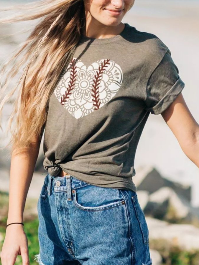 Baseball print T-shirt