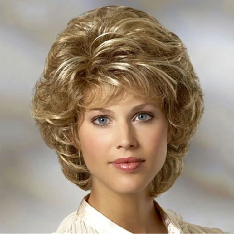 Fluffy Short Curly Hair Women's Fashionable Chemical Fiber Headgear