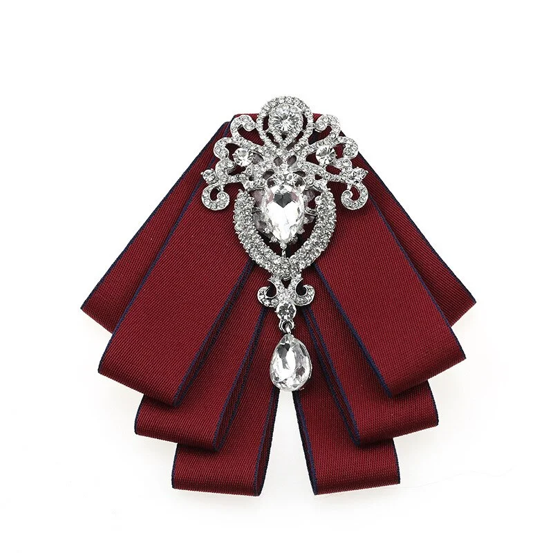 Luxury Black Rhinestone Handmade Bow Tie Men's Wedding Groomsman High-end British Boy Business Suit Shirt Bowtie Set