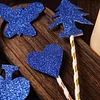 10 Pack | Royal Blue Self-Adhesive Glitter DIY Craft Foam Sheets - 12"x10"
