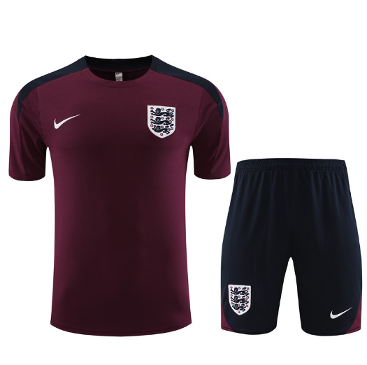 24/25 England Training Kit Short Sleeve Football Jersey Set Thai Quality