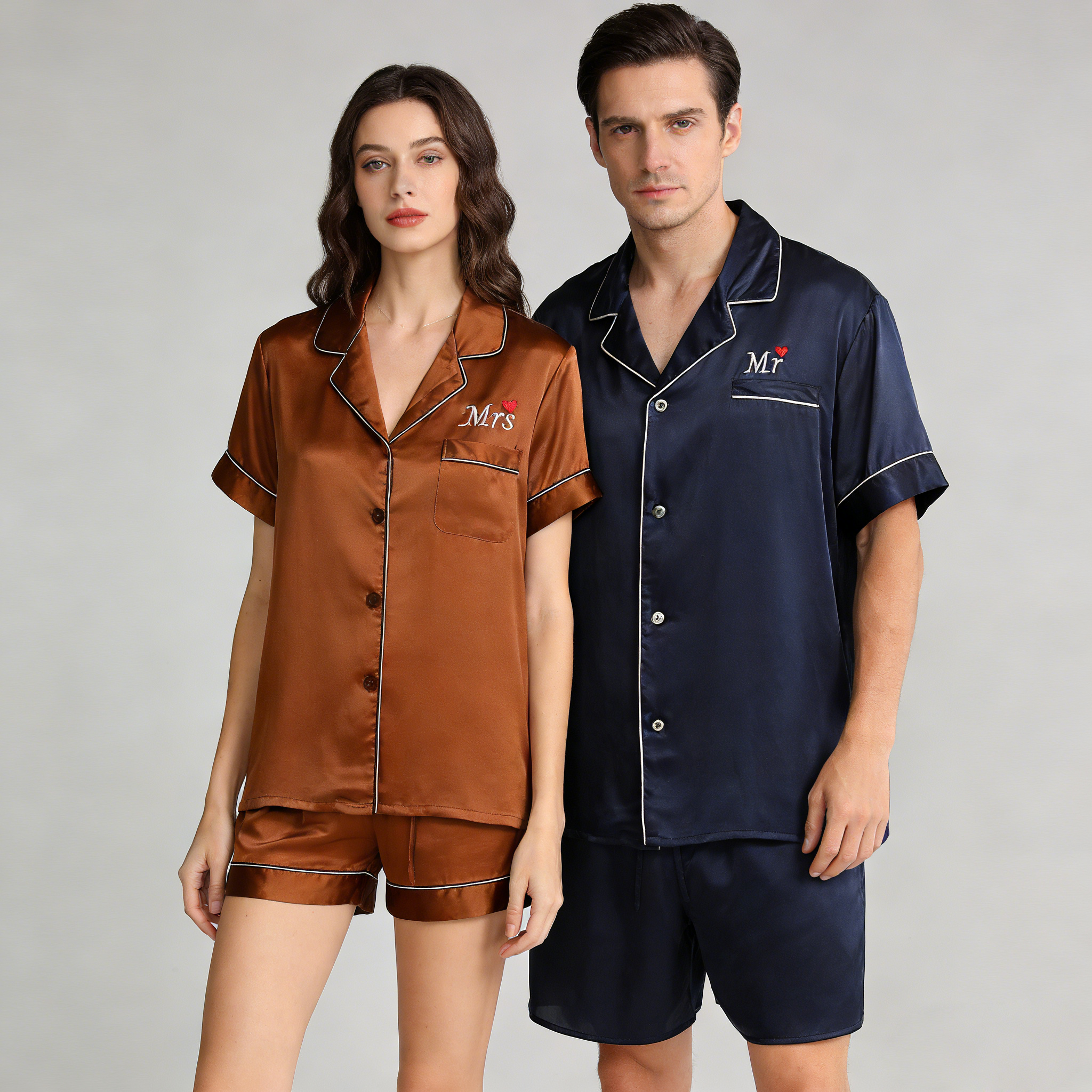 2 Sets of Romantic Short Silk Pajamas REAL SILK LIFE