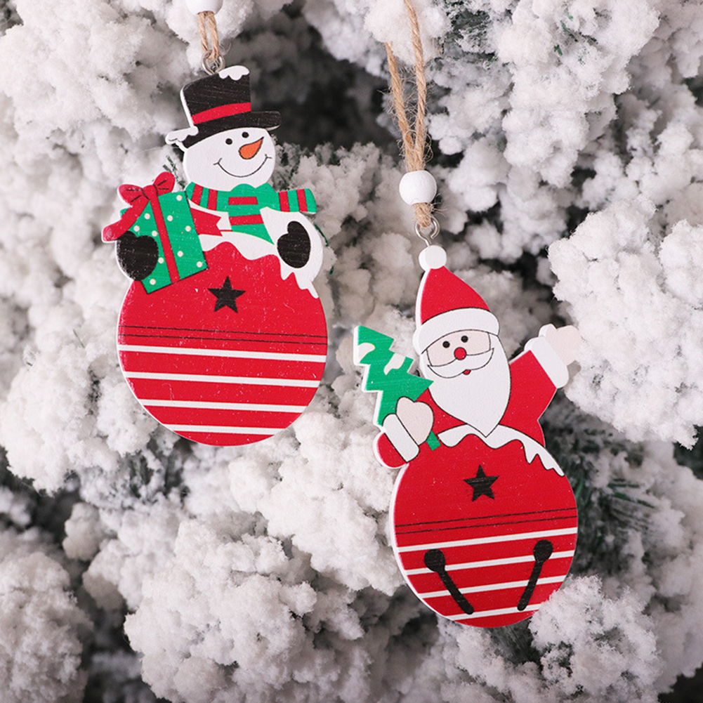 

3pcs Christmas Tree Hanging Pendant Santa Claus/Snowman Wooden Ornaments, 501 Original