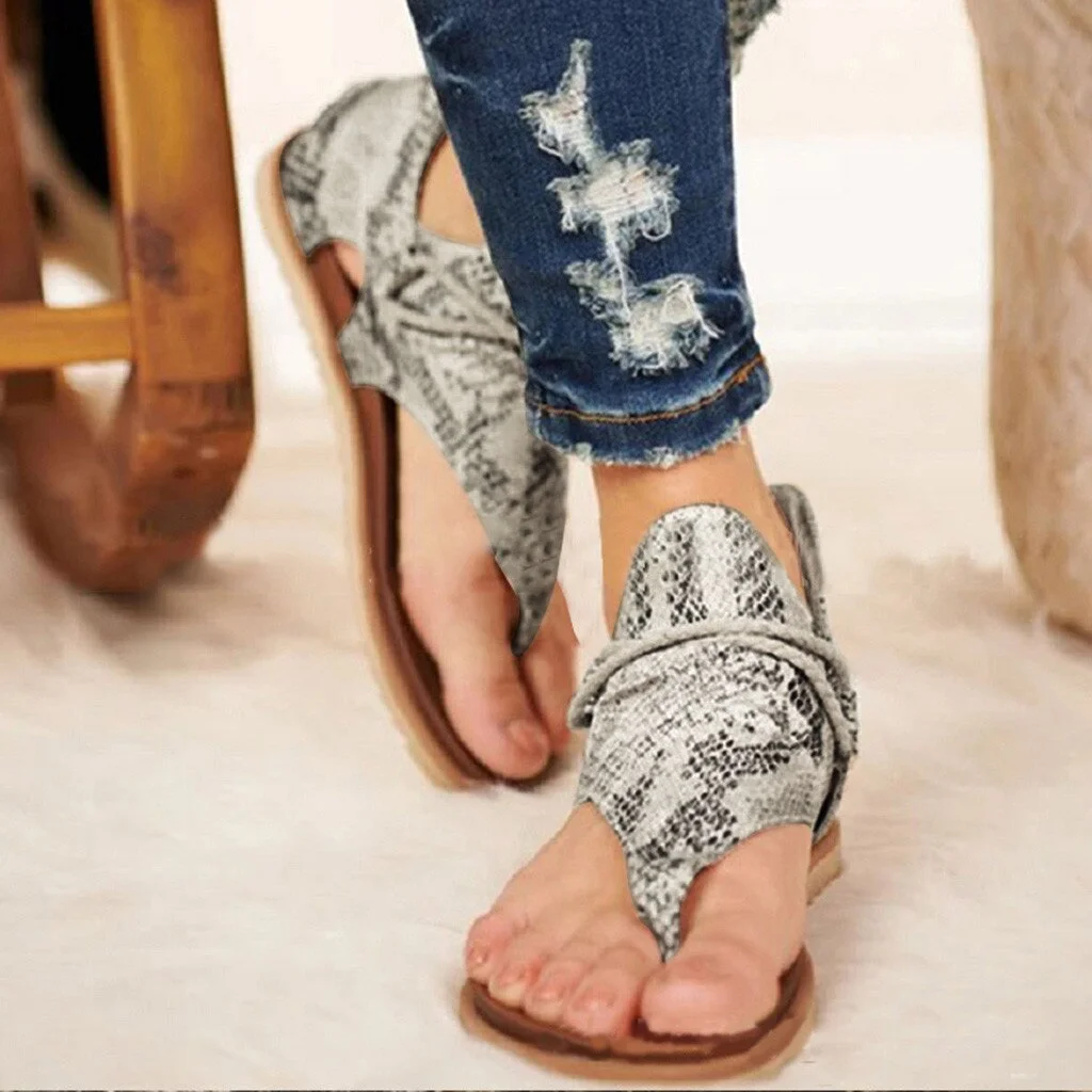 2020 Women Summer Sandals Flats Shoes Woman Bohemia Sandalias Sapato Feminino Zapatos De Mujer Casual Leopard Snake Zebra Shoe