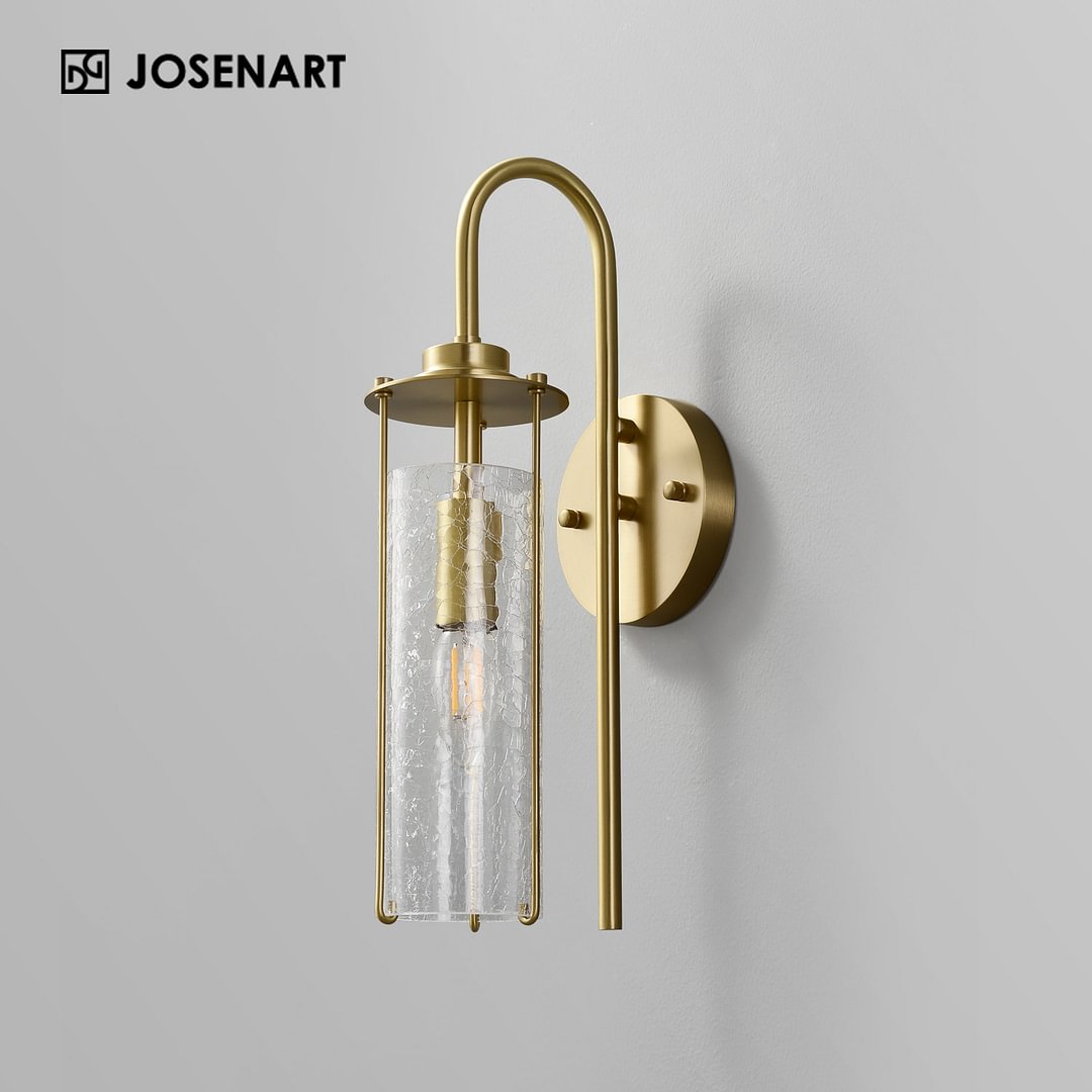 Industrial Clear Glass Shade Column Sconce 