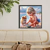 Diamond Painting-DIY Full Round Drill Beach Girl(40*40 CM)