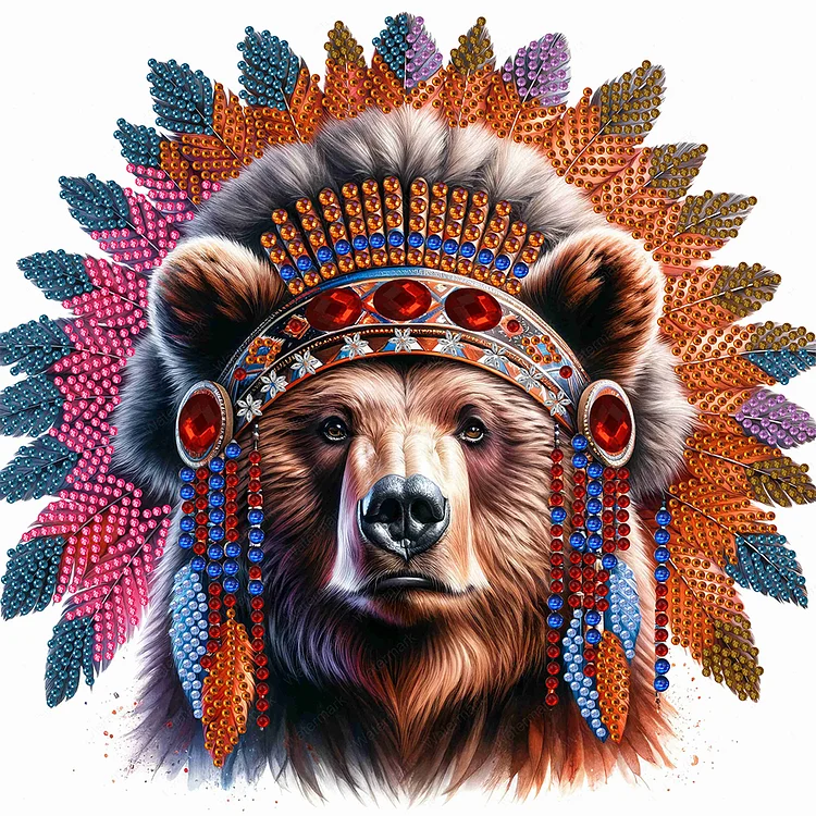 Indian Bear 30*30CM (Canvas) Special Drill Diamond Painting gbfke