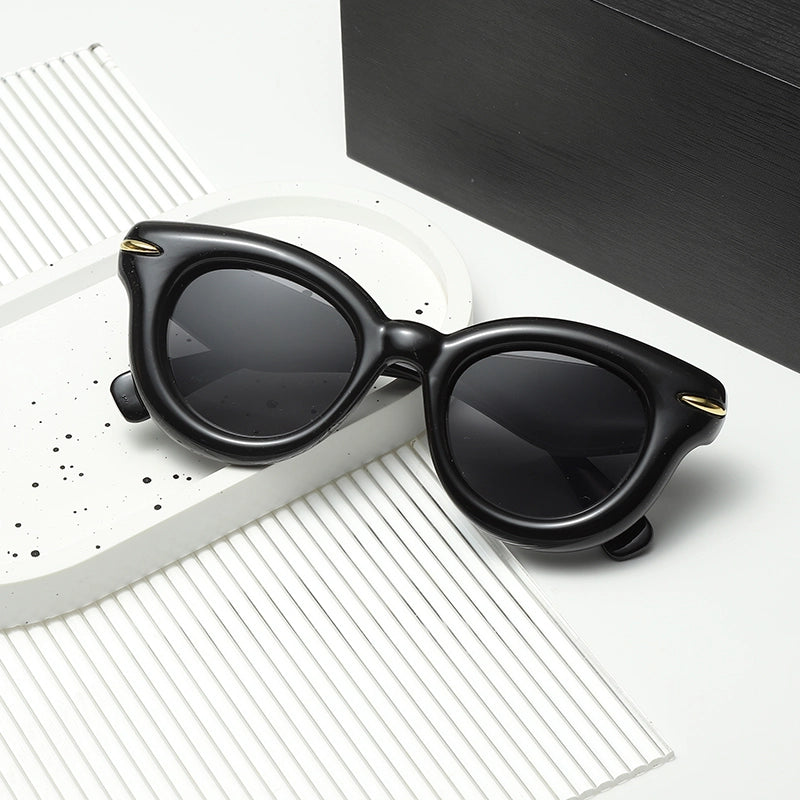 Vacation Commute Solid Color Pc Round Frame Full Frame Women’s Sunglasses