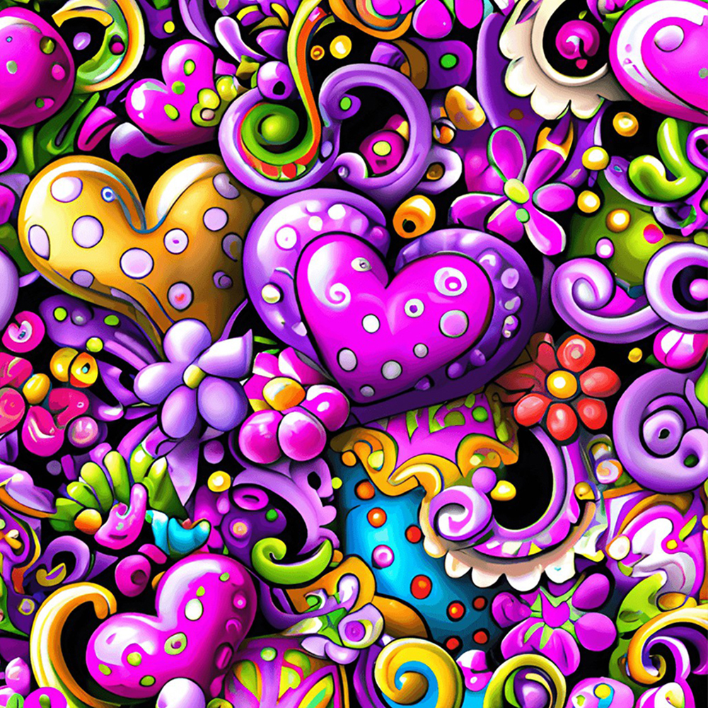 Diamond Painting Full Round Abstract Love