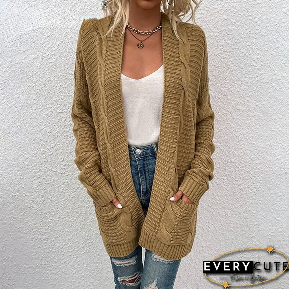 Women's Jacket Knitted Sweater Winter Loose Sweater Long Coat