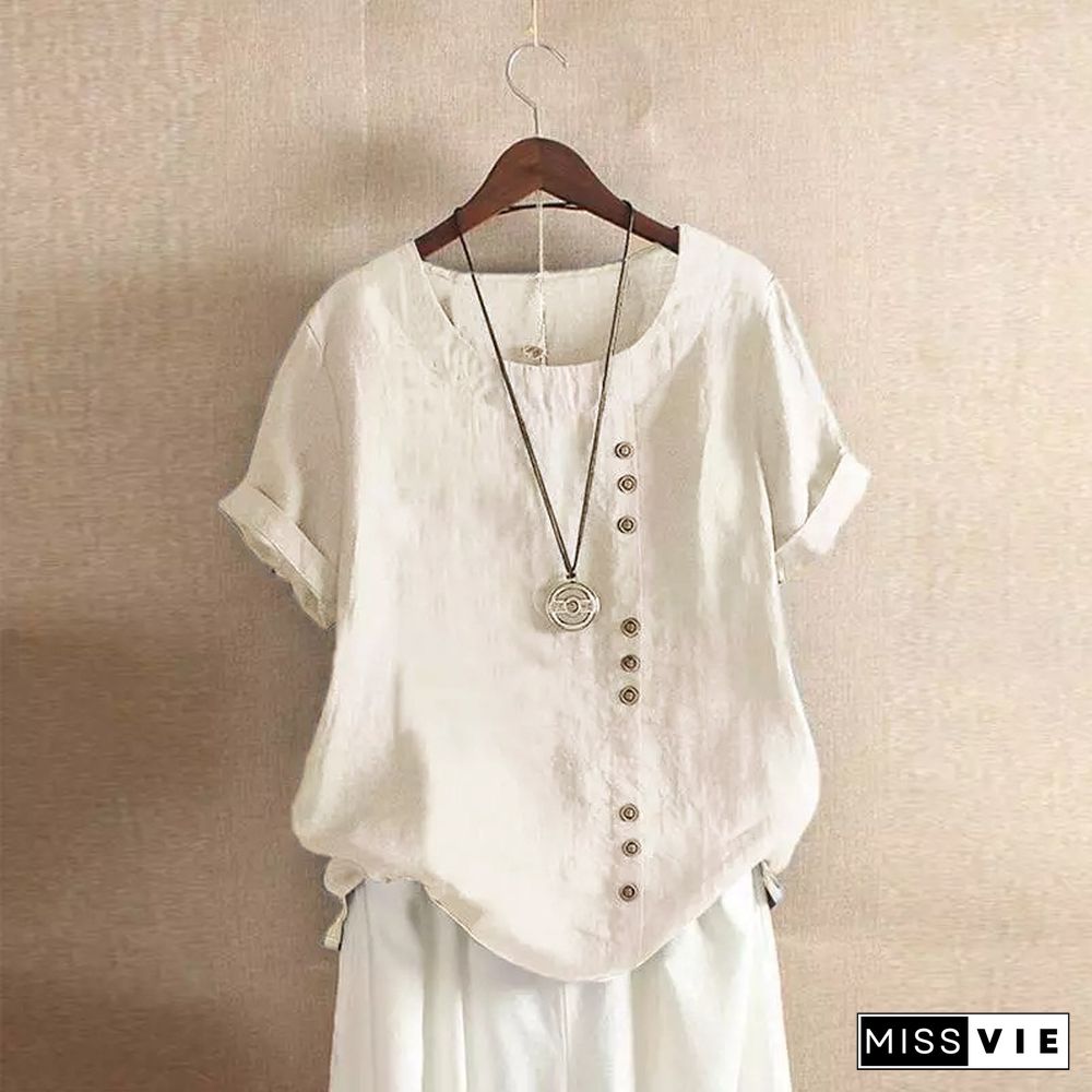 New Summer Oversize T-Shirt Large Casual Loose Cotton Linen Short Sleeve Pullover Tops Shirts For Women Woman Tshirts Clothes