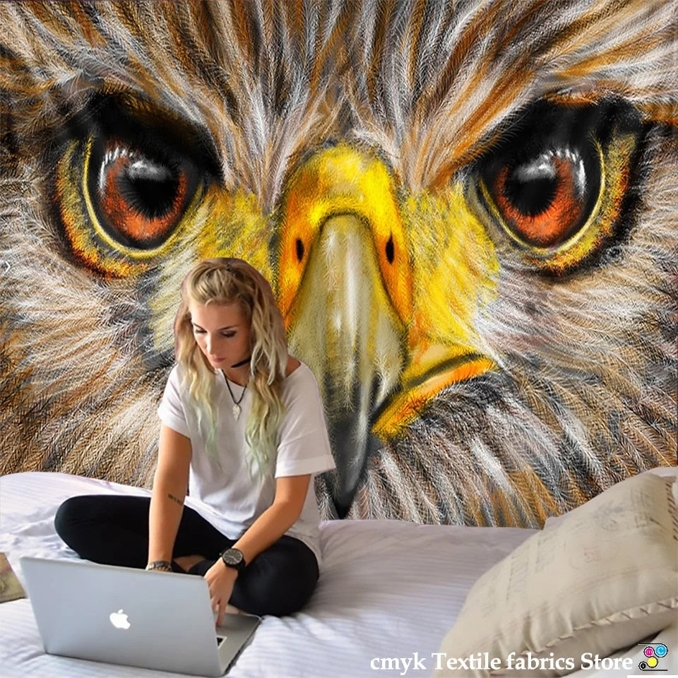 3D Owl Animal Tapestry Wall Hanging Witchcraft Boho Decoration Home Decor Colorful Owl Pattern