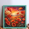 Poppy Field-11CT Stamped Cross Stitch 50*50cm/19.69*19.69in
