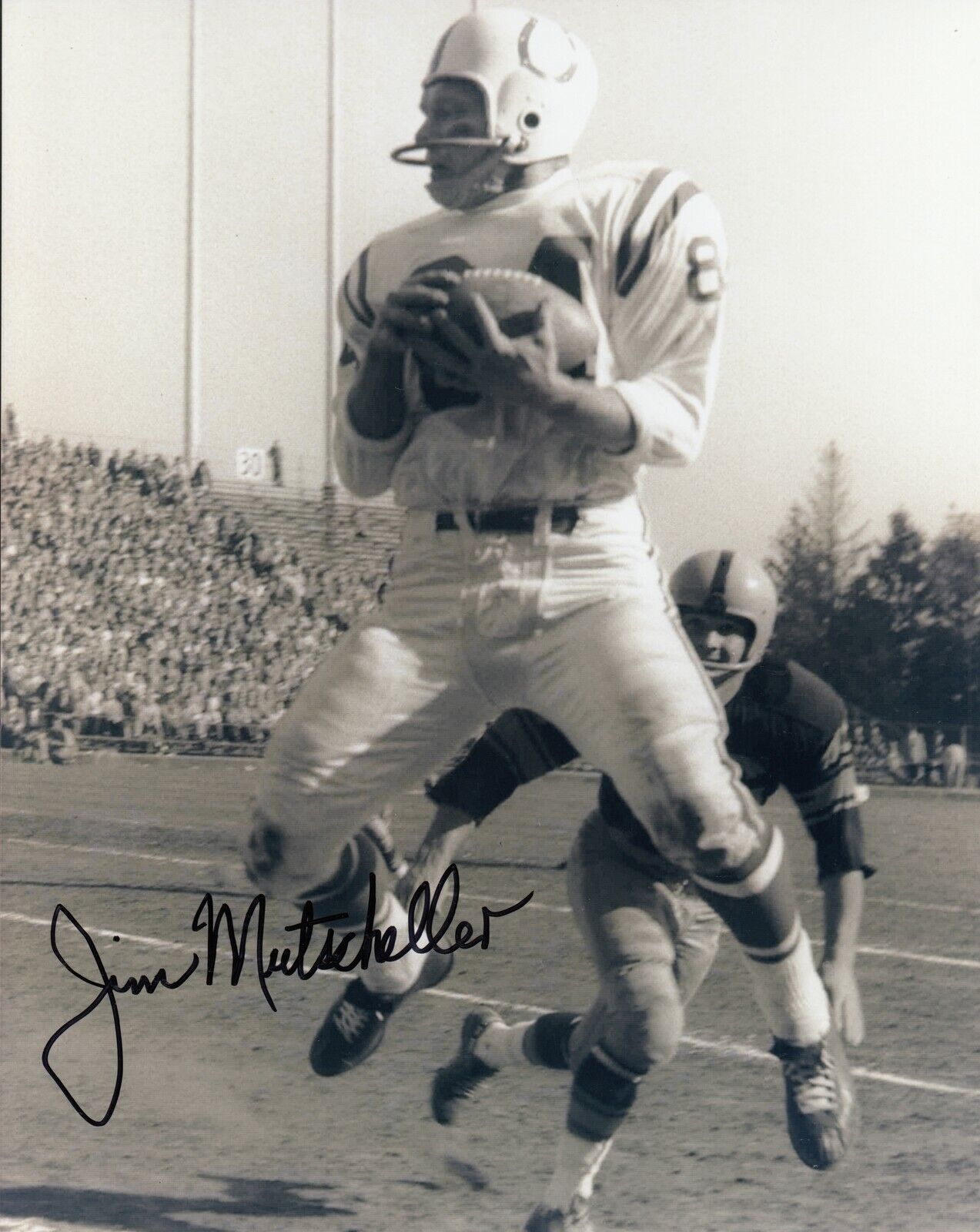 Jim Mutscheller #0 8x10 Signed Photo Poster painting w/ COA Baltimore Colts