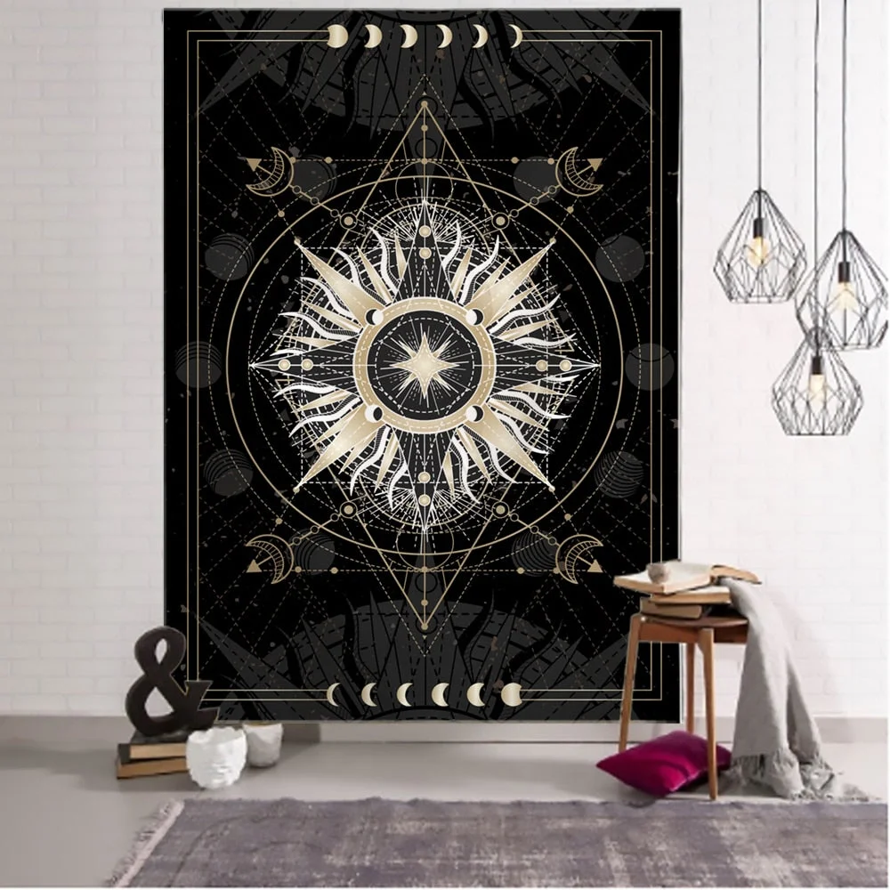Witchcraft Tarot Tapestry Wall Mount Psychedelic Tapiz Hippie Mandala Sun Moon Dormitory Mystery Home Decor