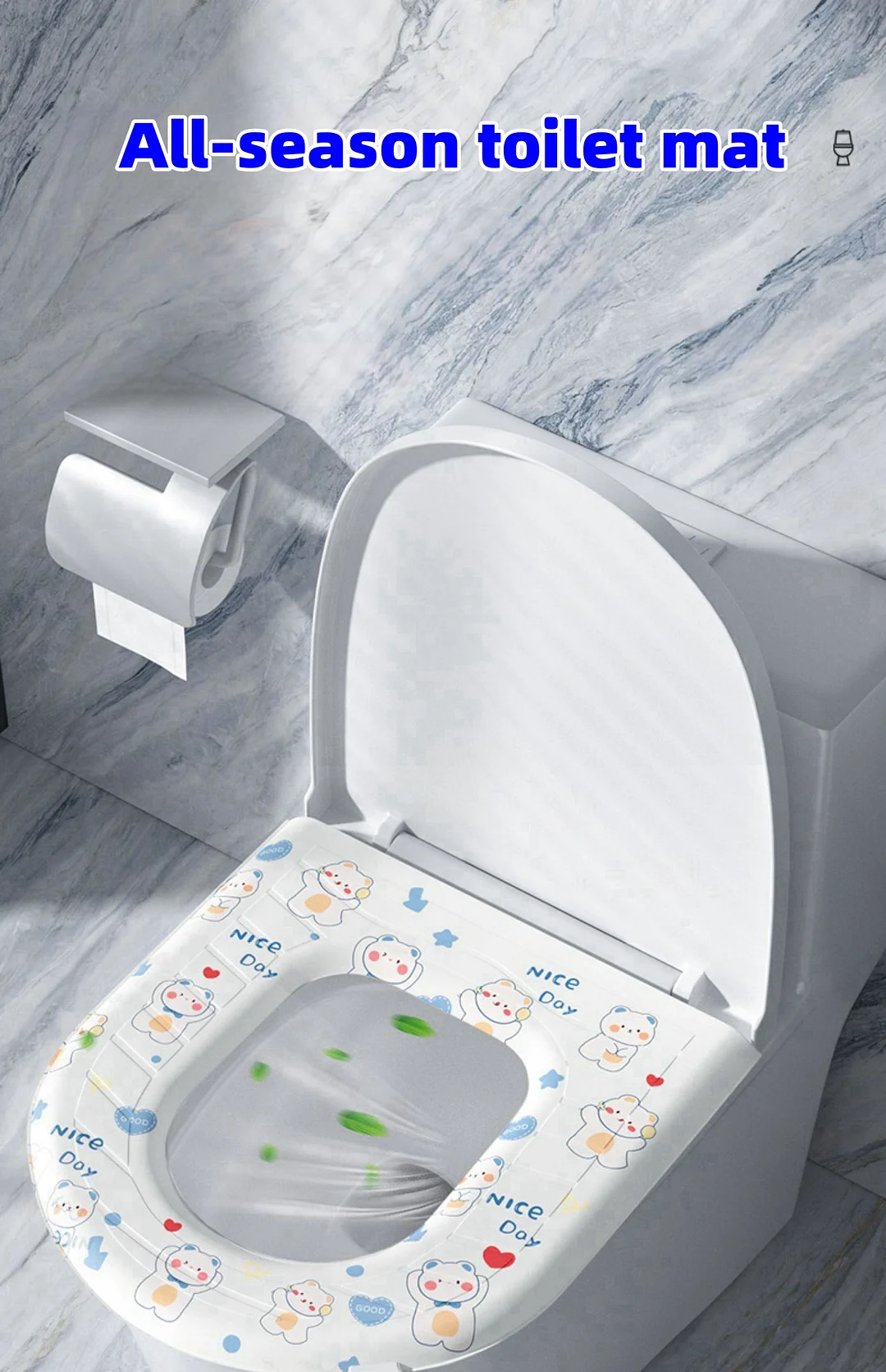 All-season waterproof and easy-to-clean toilet seat