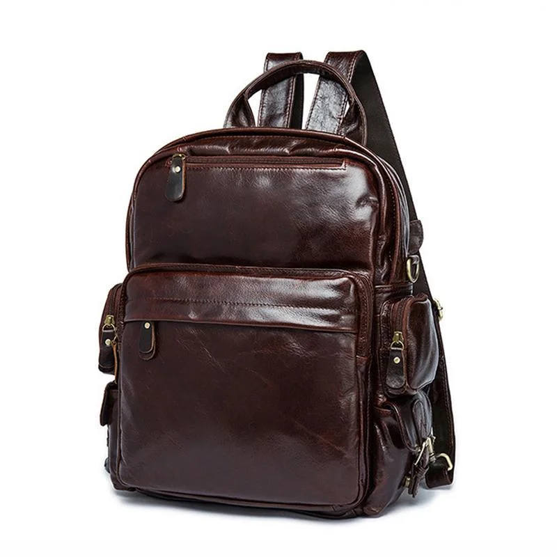 Classic Genuine Leather Vintage Backpacks WIth Large Capacity
