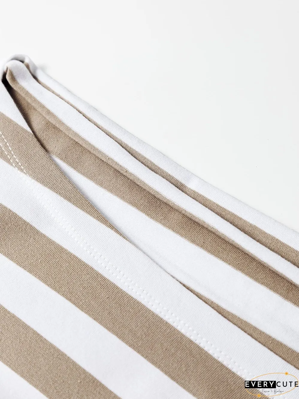 Loose-Fitting Short Sleeve Mock Neck Top