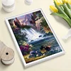 (5 Sizes) Forest Waterfall-Full Square Diamond Painting