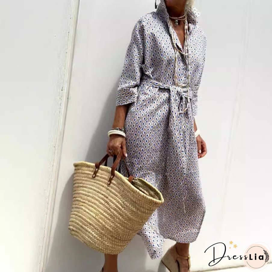 Women's Half Sleeve Striped Slit On Both Sides Dresses