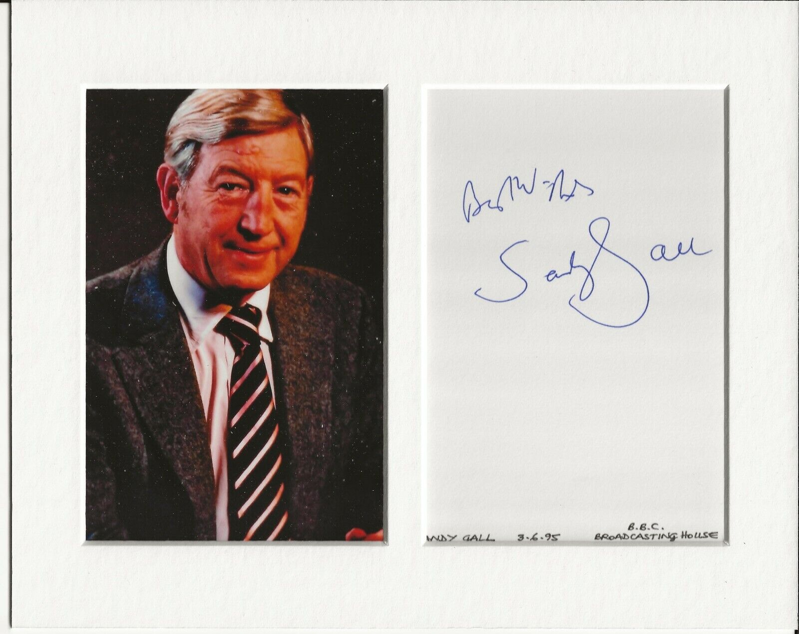 Sandy Gall newsreader genuine authentic autograph signature and Photo Poster painting AFTAL COA