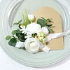 10PCS White Wedding Catering Bridal Groom Guests Corsage Boutonniere Wrist Artificial Flower Bouquets